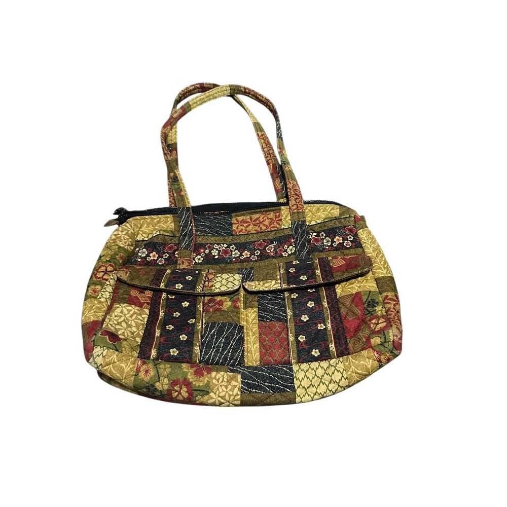 elizabeth austen quilted retro vintage vibes shoulder tote bag